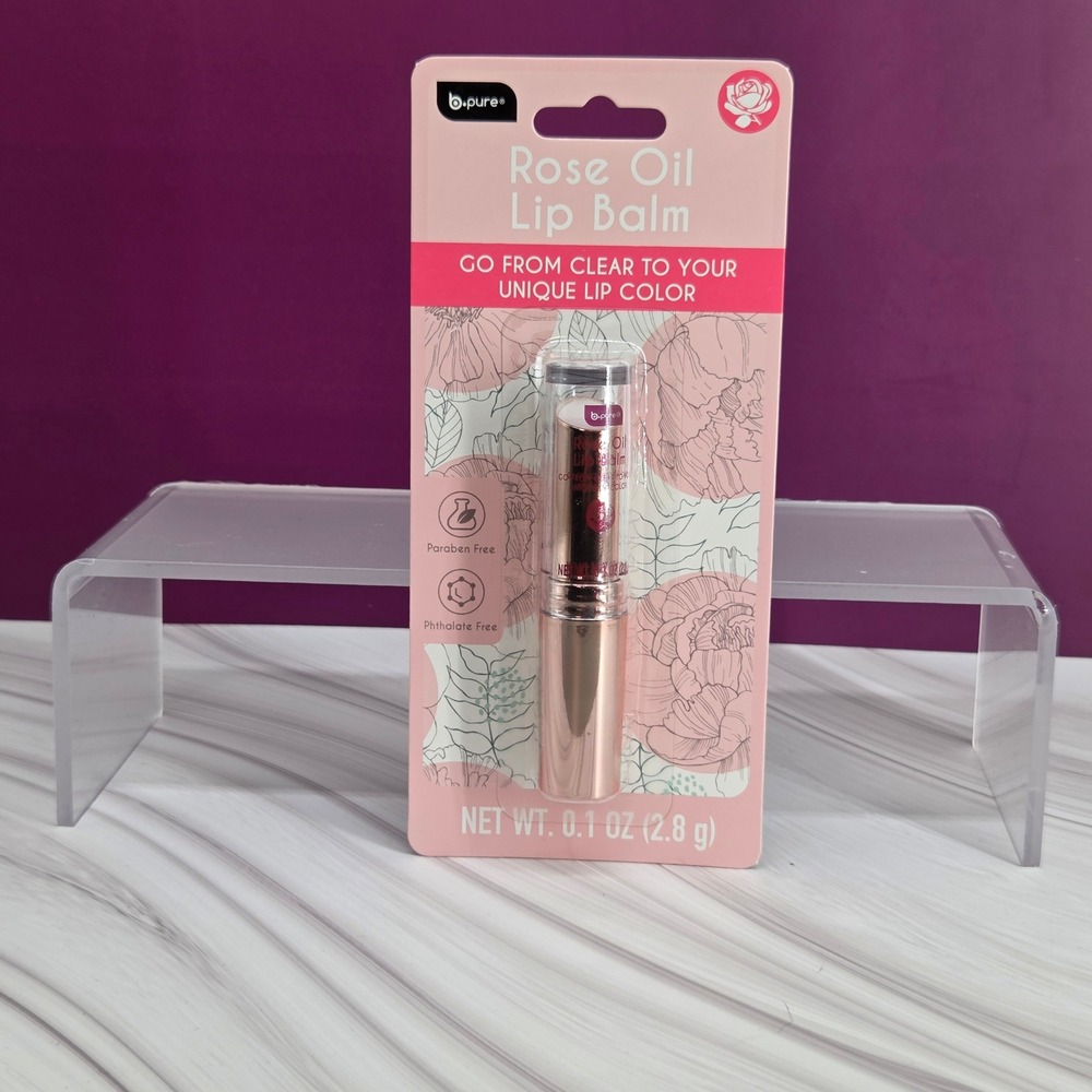 B Pure Rose Oil Lip Balm‎ Women 0 1oz pH Color Changing Tinted Hydrating Floral